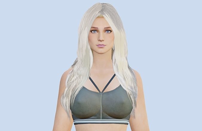 VR  AR PBR FEMALE AVATAR CHARACTER AYLA IN ACTIVE WEAR 3D MODEL Low-poly 3D model