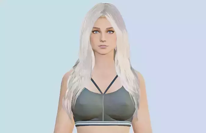 VR  AR PBR FEMALE AVATAR CHARACTER AYLA IN ACTIVE WEAR 3D MODEL Low-poly 3D model