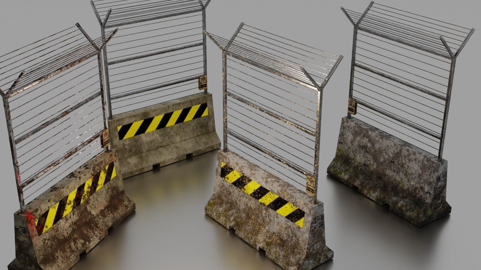 Concrete barrier  3D Model Collection_11