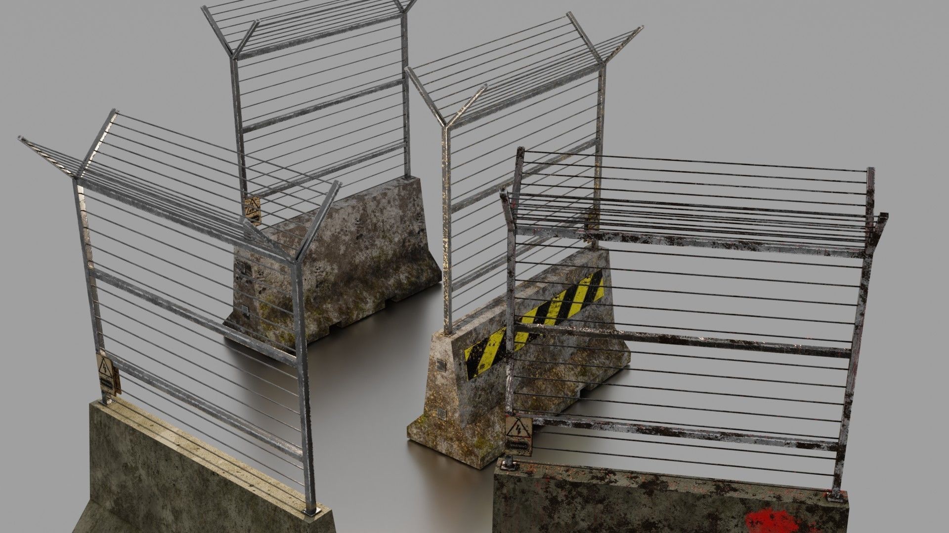 Concrete barrier  3D Model Collection_17