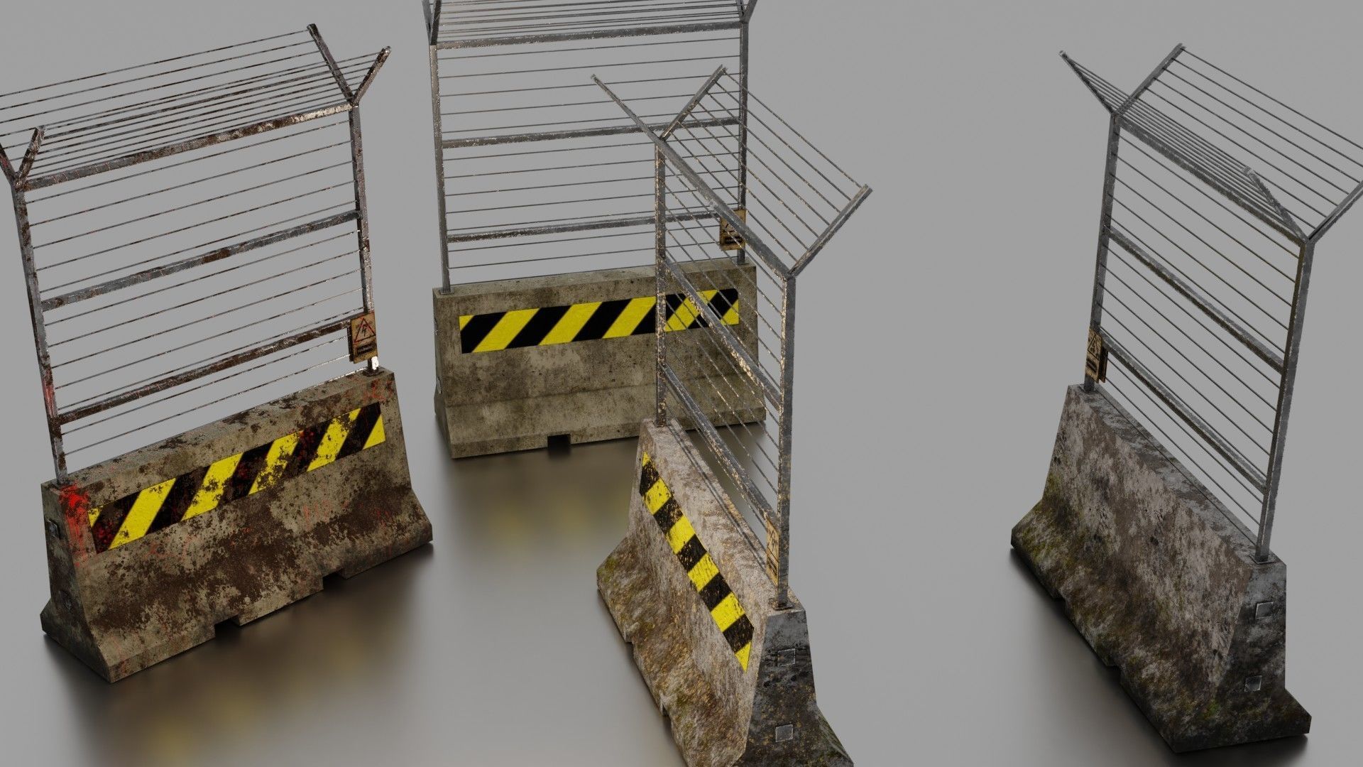 Concrete barrier  3D Model Collection_12