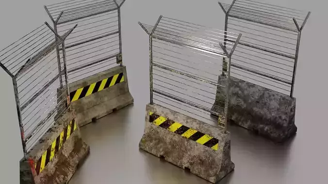 Concrete barrier  3D Model Collection