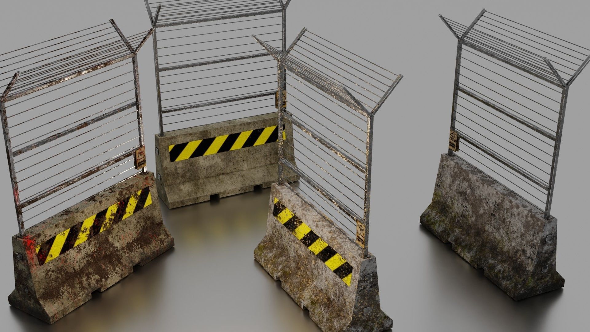 Concrete barrier  3D Model Collection_16