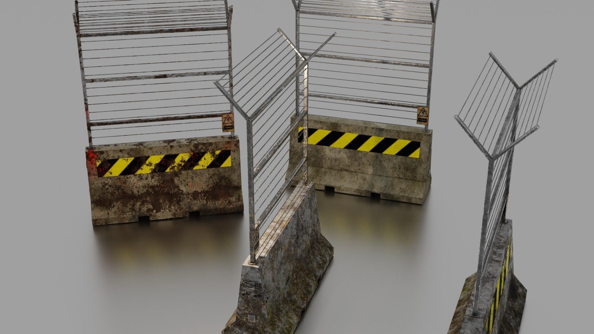 Concrete barrier  3D Model Collection_14