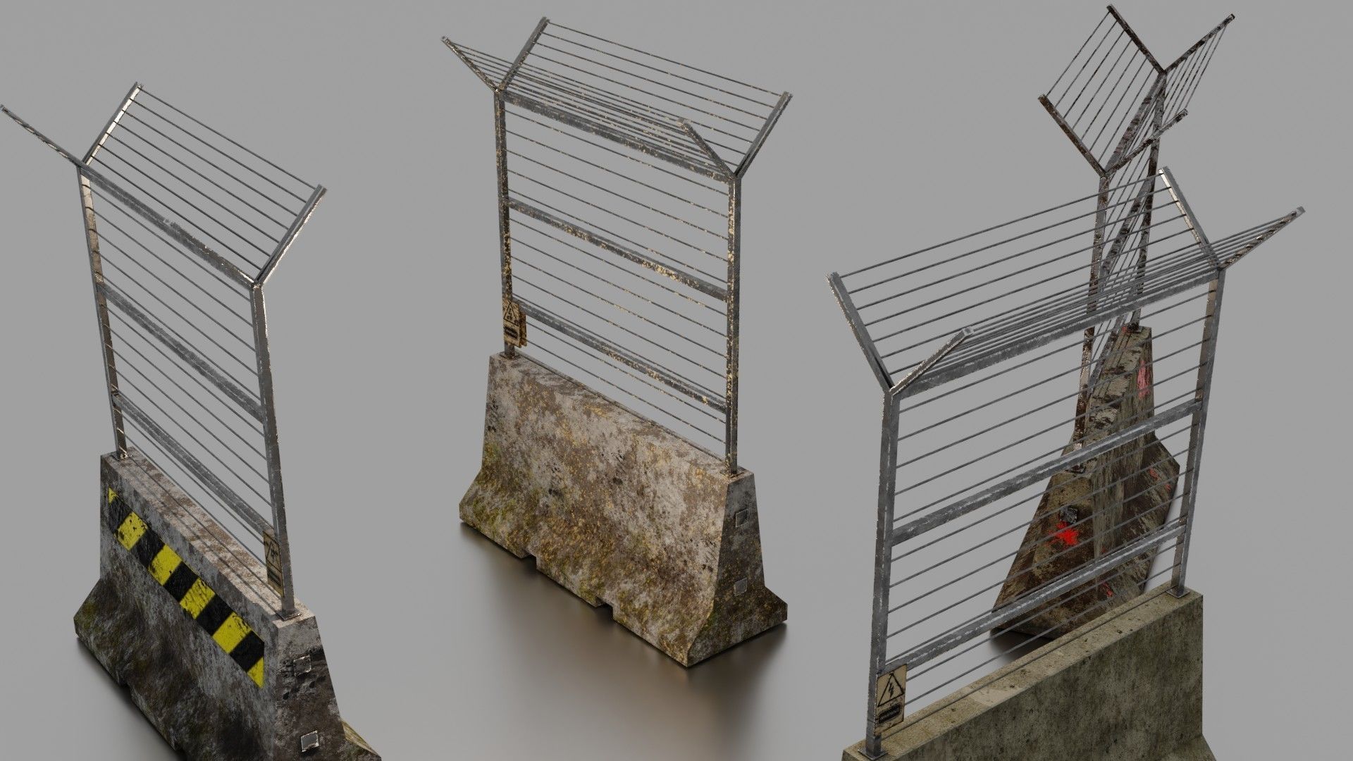 Concrete barrier  3D Model Collection_1
