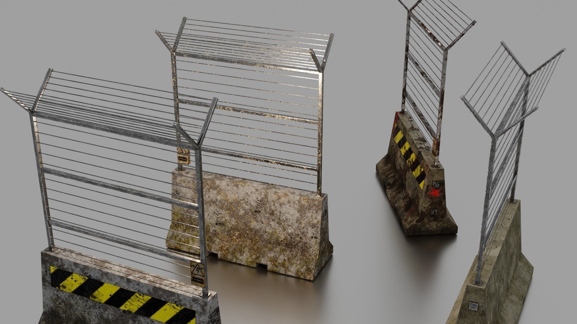 Concrete barrier  3D Model Collection_9