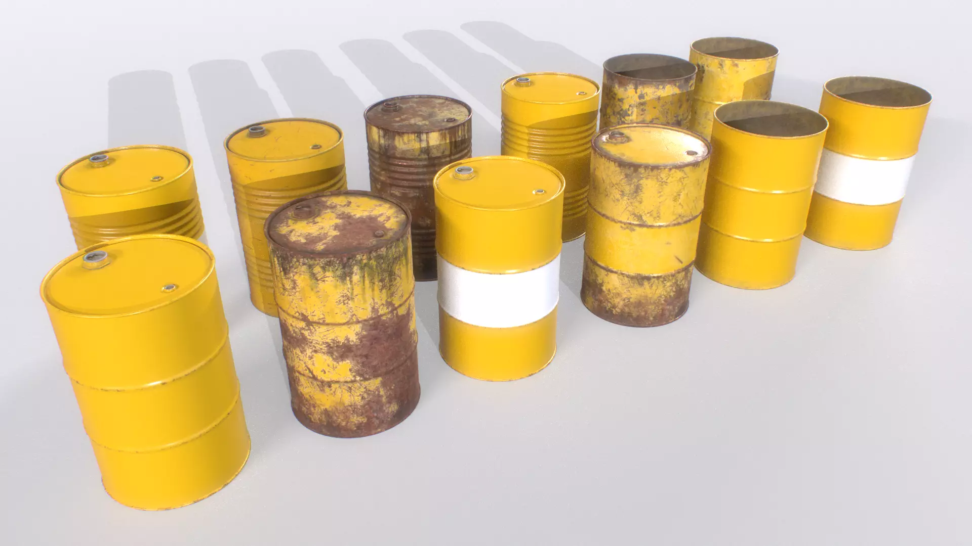 Barrel PBR Pack 4 Low-poly 3D model