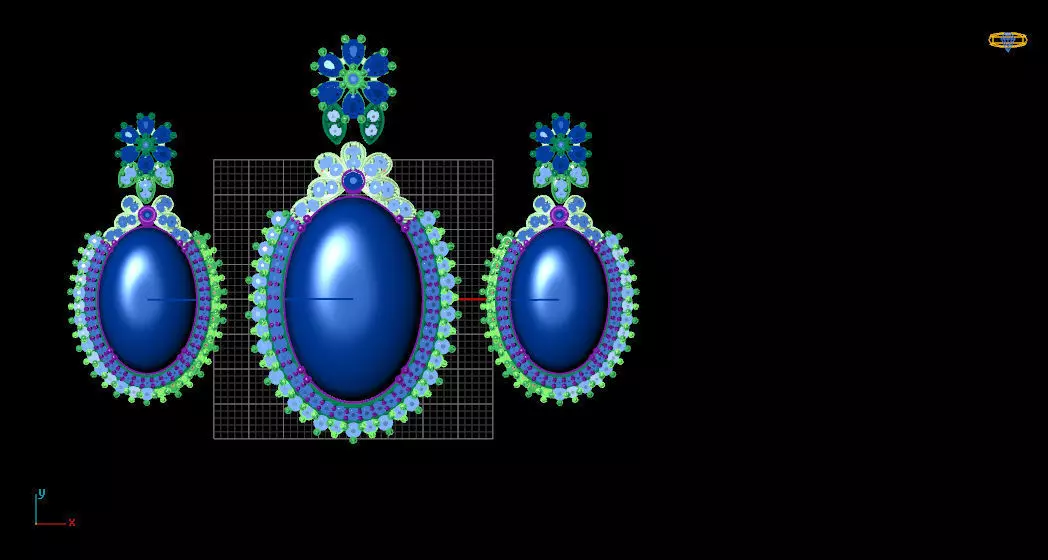 locket set three earrings Free 3D print model_0