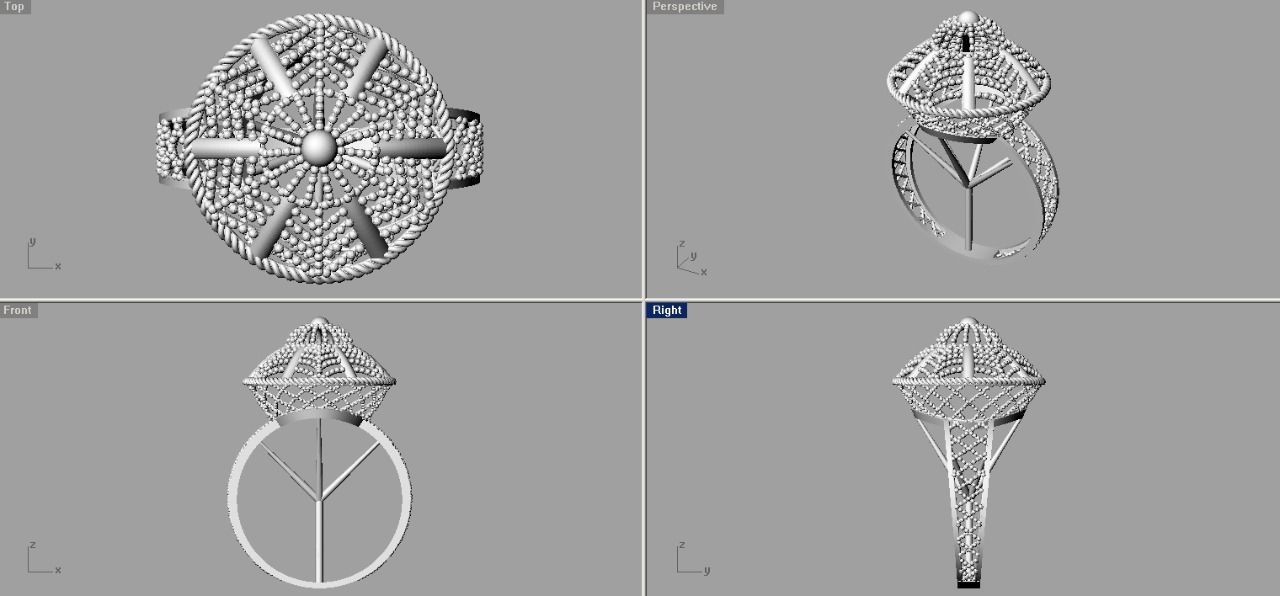 Rings four ring 3D print model_6
