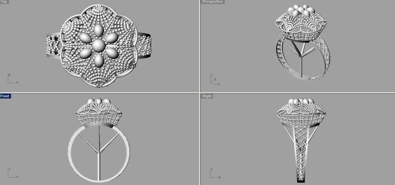 Rings four ring 3D print model_4