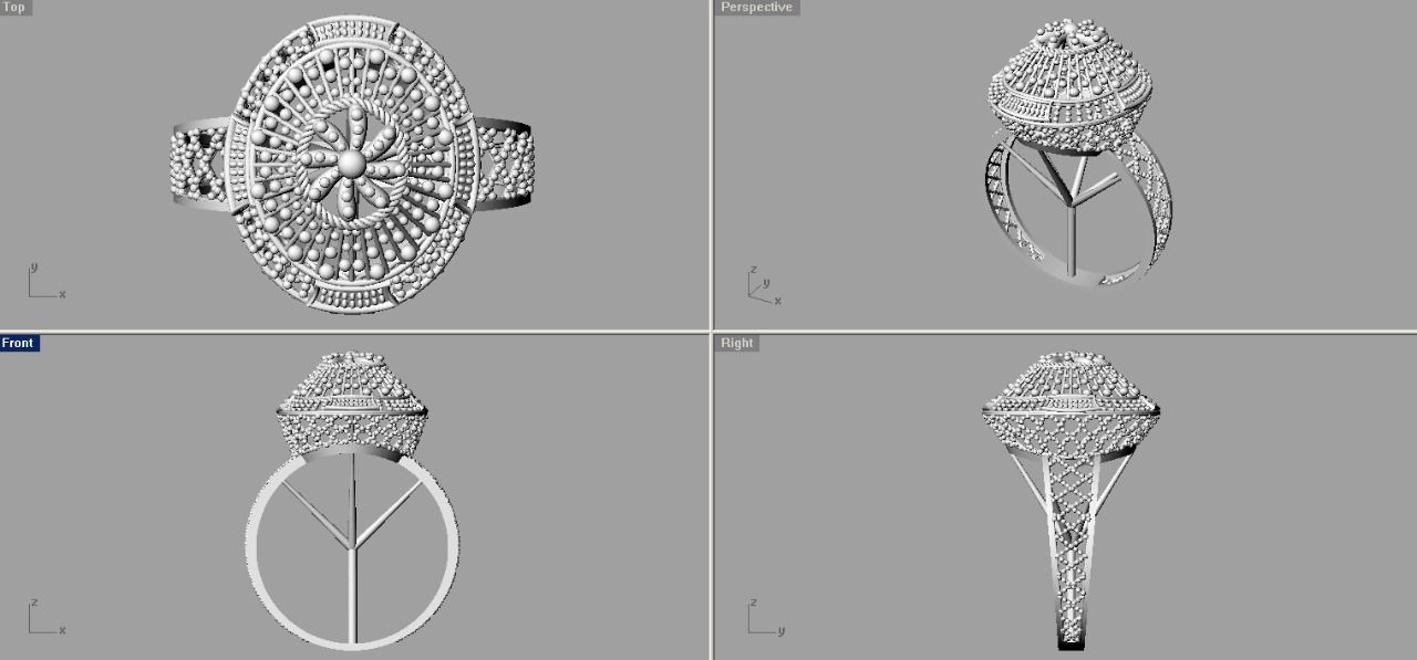 Rings four ring 3D print model_7