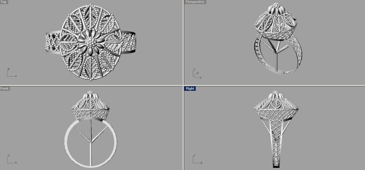 Rings four ring 3D print model_1