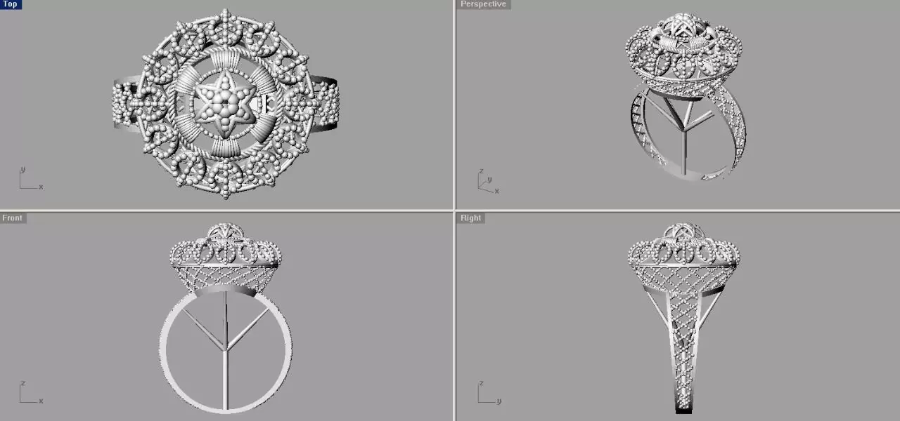 Rings four ring 3D print model_0