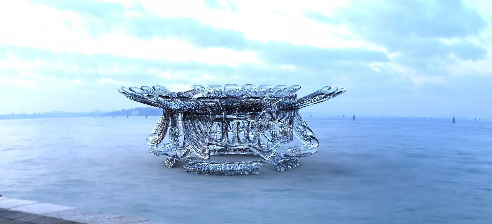 Ocean Dome open Modern Art 3D model_0