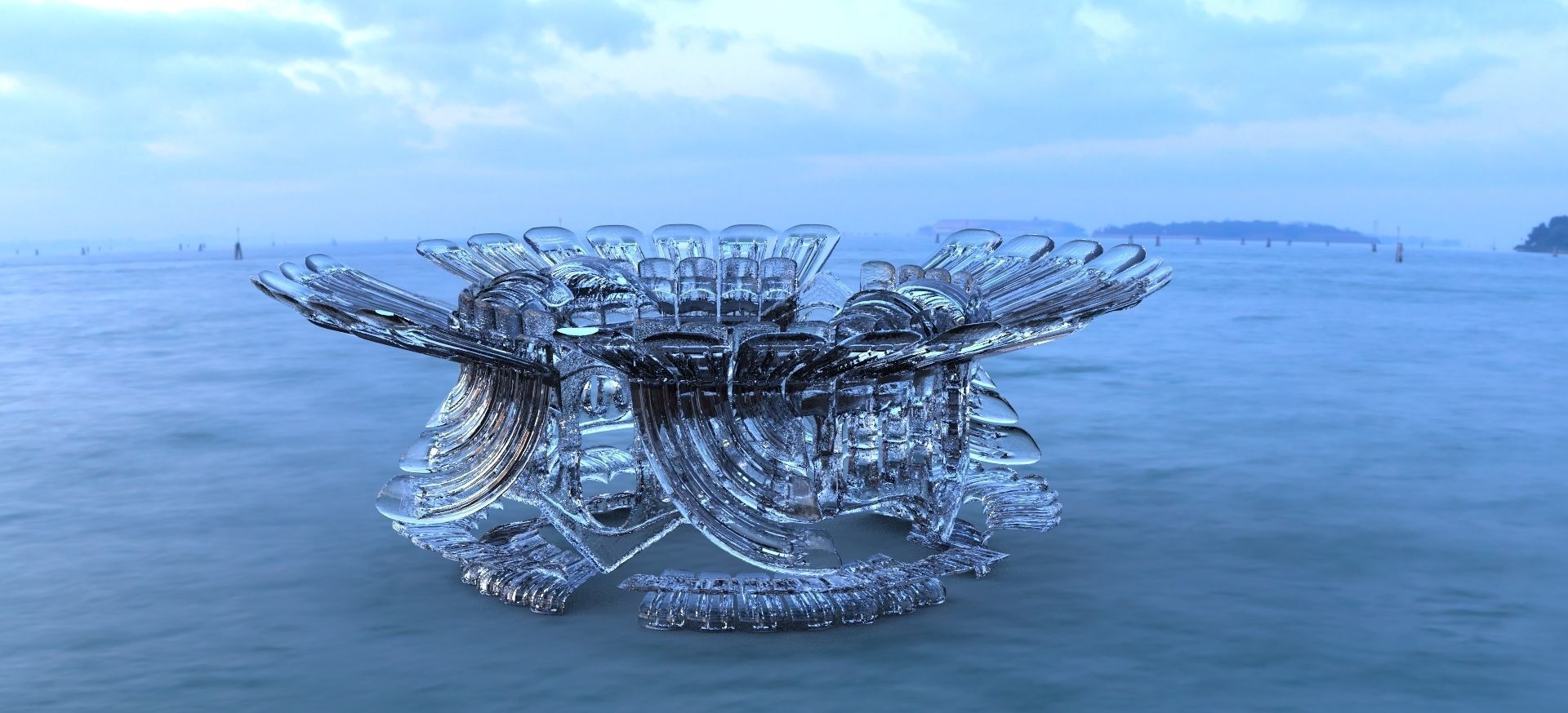 Ocean Dome open Modern Art 3D model_2