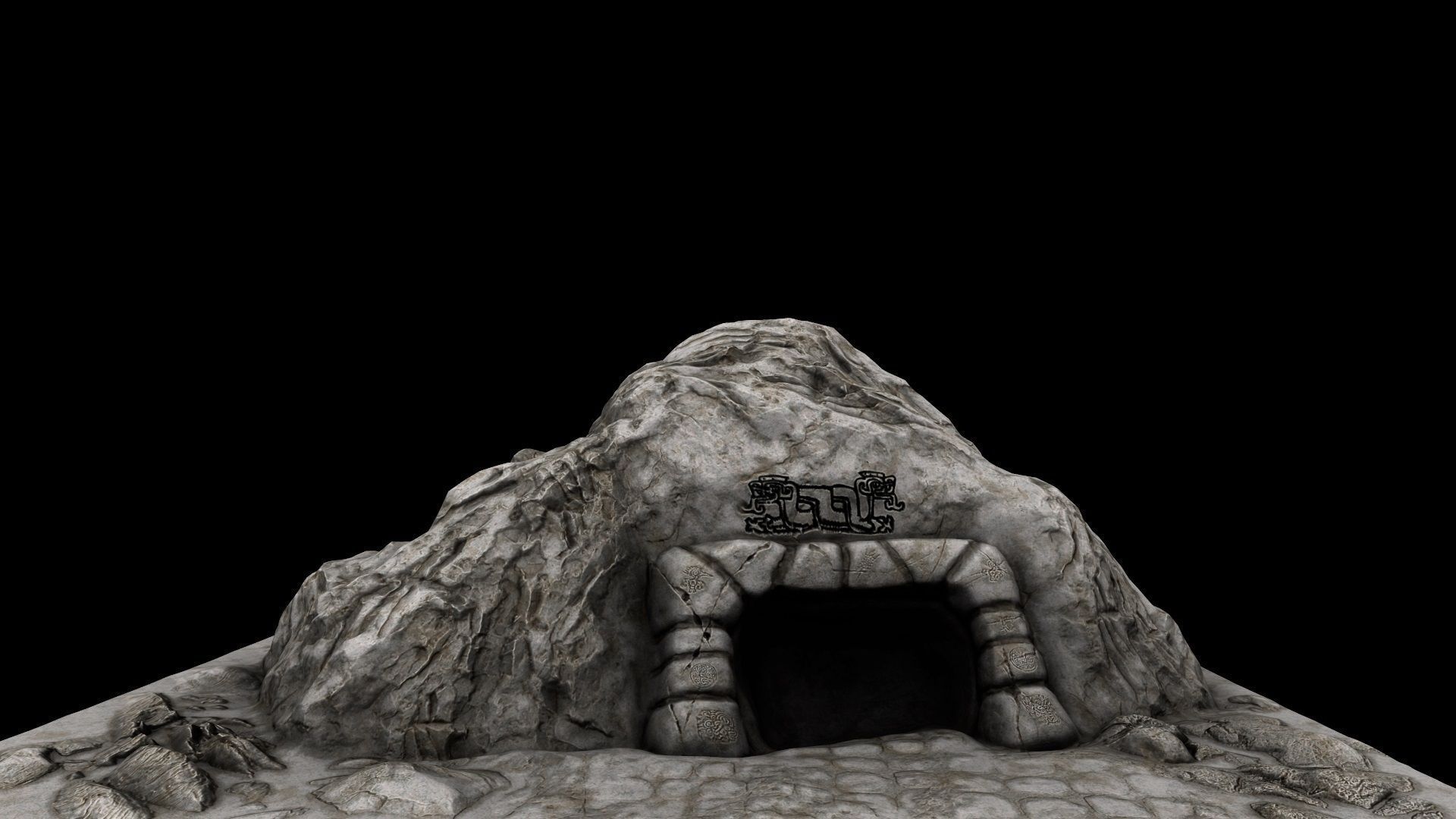 Cave Enterance 3D model_4