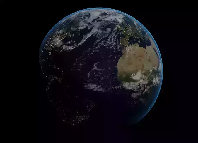 Earth at night - elements furnished