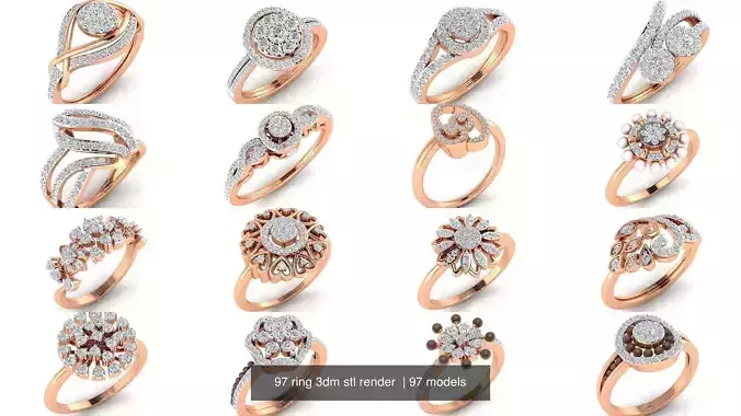 97 ring 3dm stl render  3D Model Collection