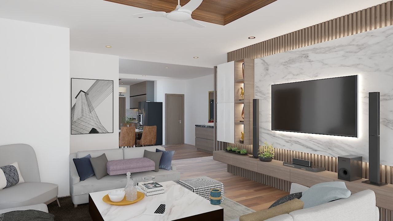 Living and Dining Interior Design - 1 3D model_1