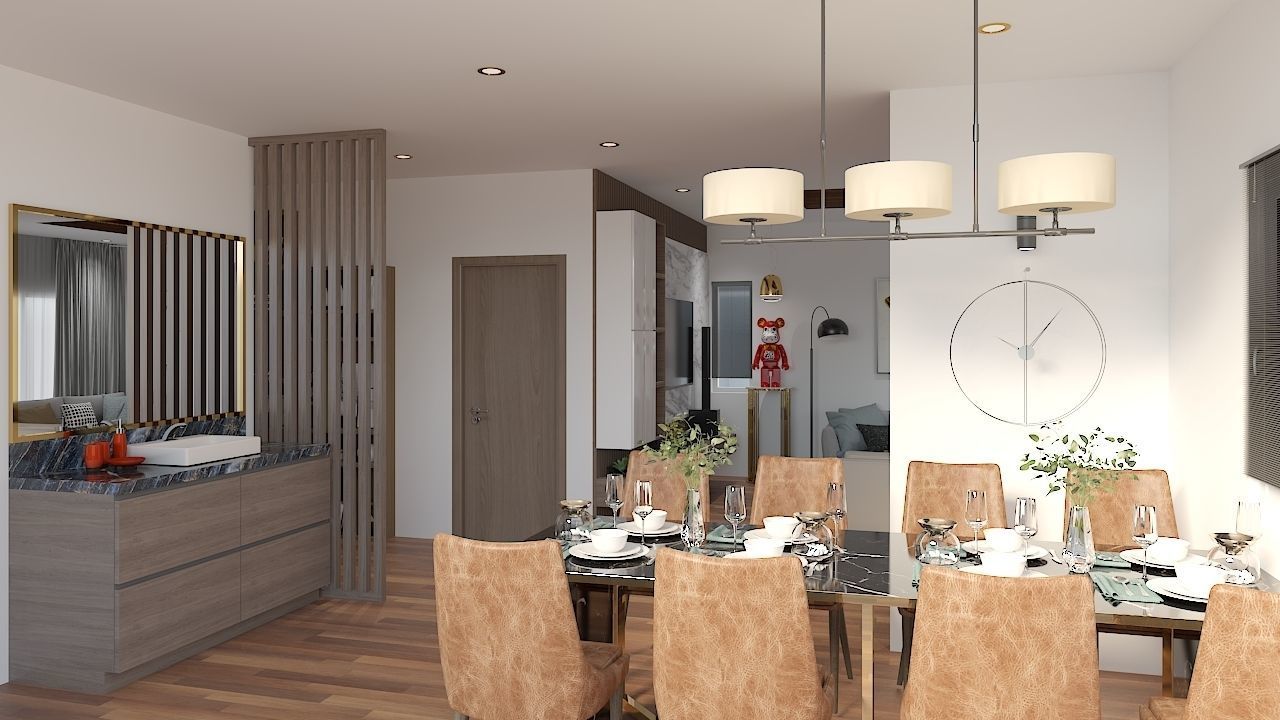 Living and Dining Interior Design - 1 3D model_4