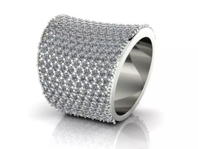 ring with diamonds 3D print model_0