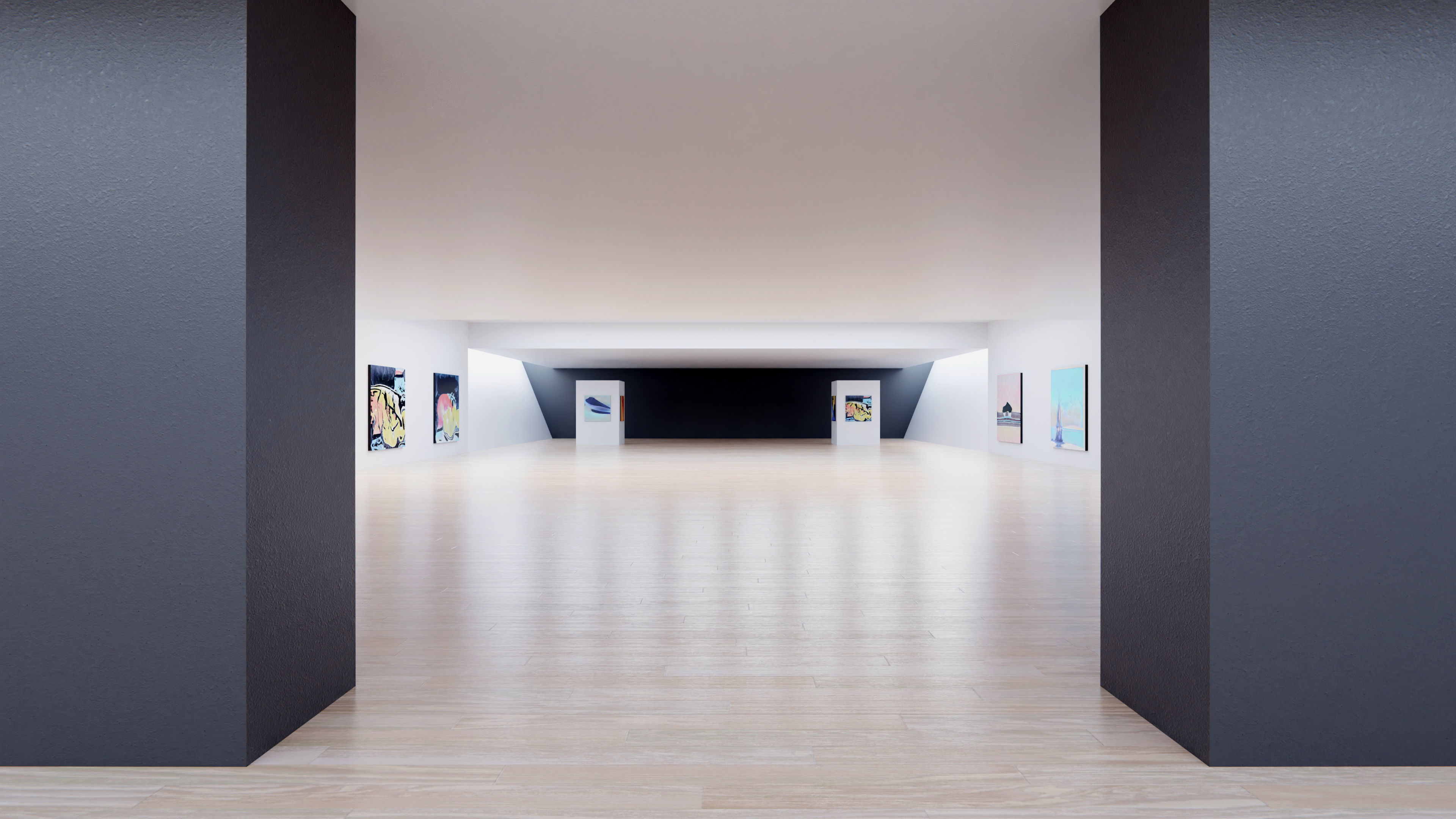 Art Museum Gallery Interior 6 Low-poly 3D model_9