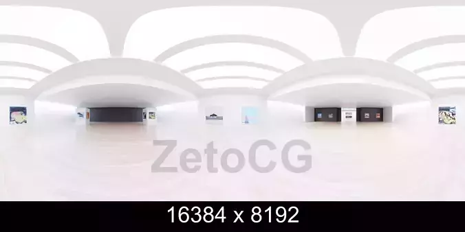 HDRI - Art Museum Gallery Interior 6 - 16384x8192
