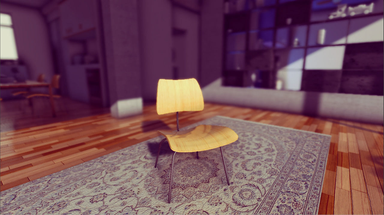 Classic Eames Chairs Low-poly 3D model_8