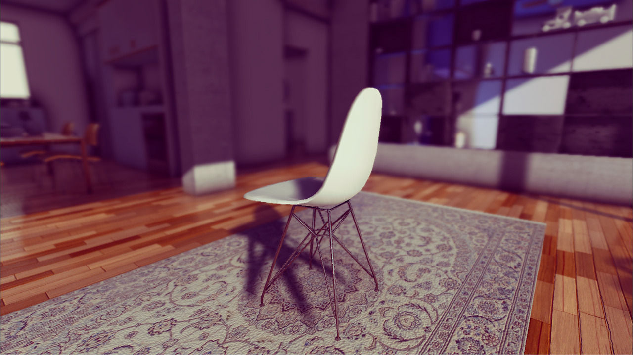 Classic Eames Chairs Low-poly 3D model_13