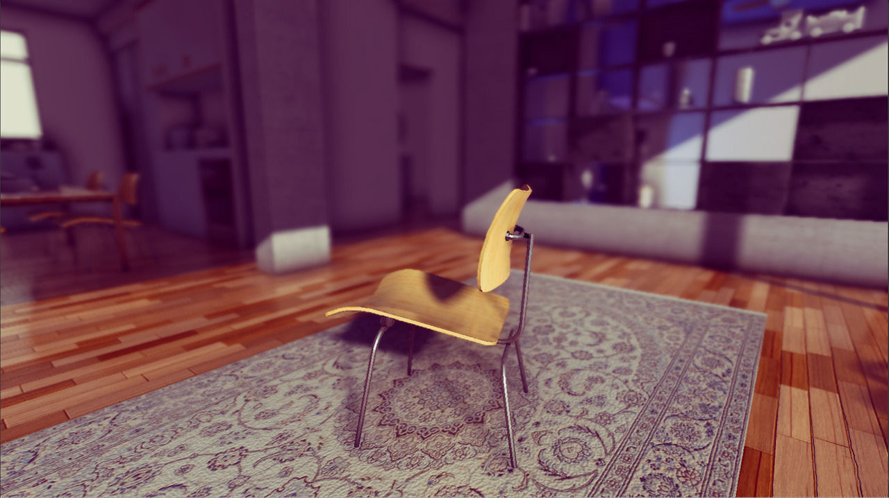 Classic Eames Chairs Low-poly 3D model_9