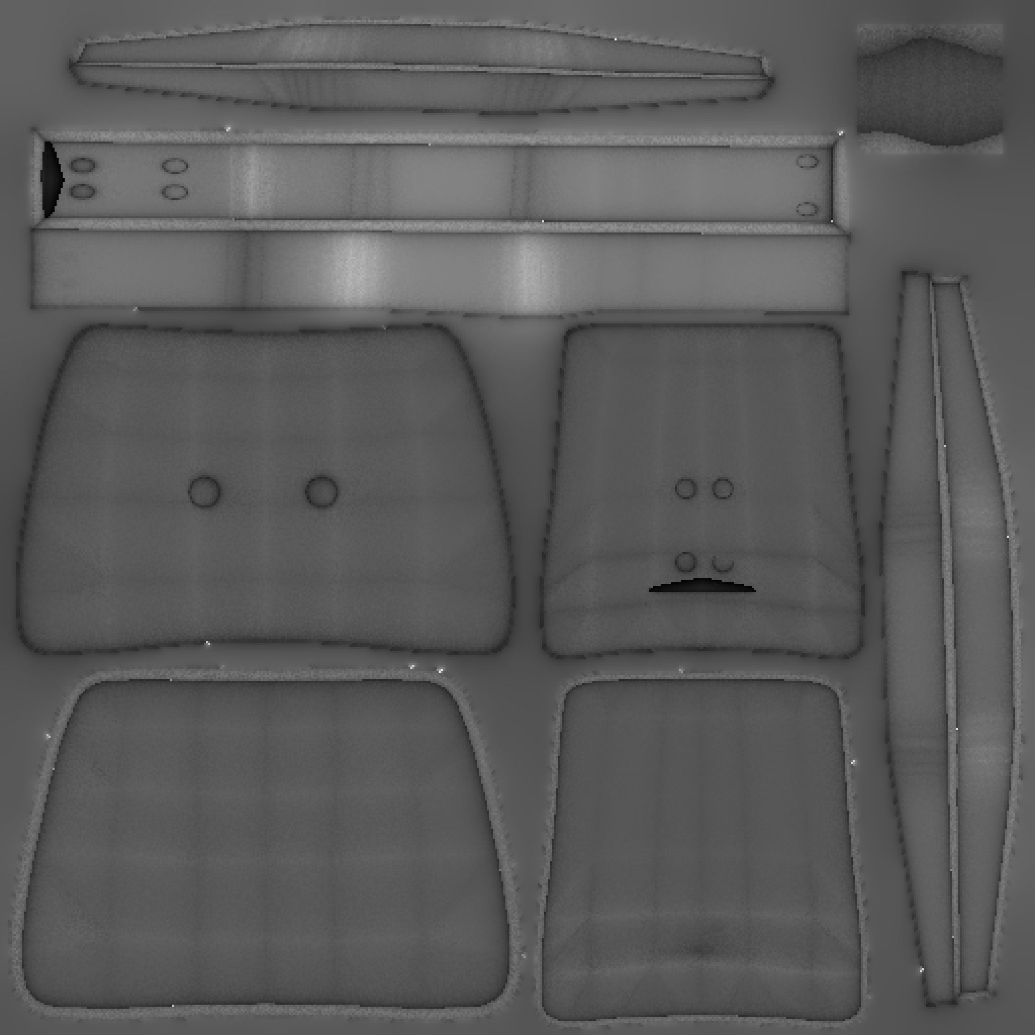 Classic Eames Chairs Low-poly 3D model_97