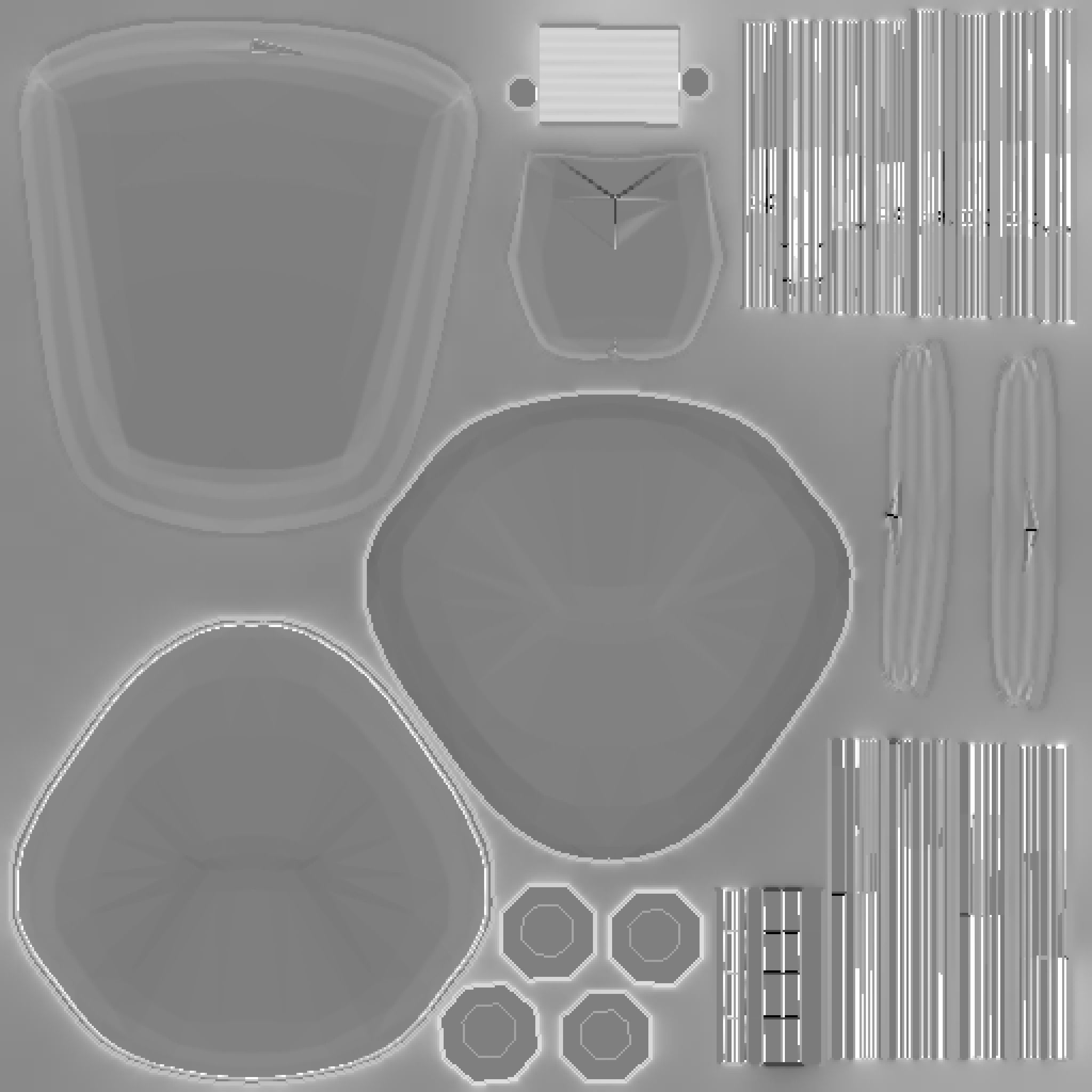 Classic Eames Chairs Low-poly 3D model_29