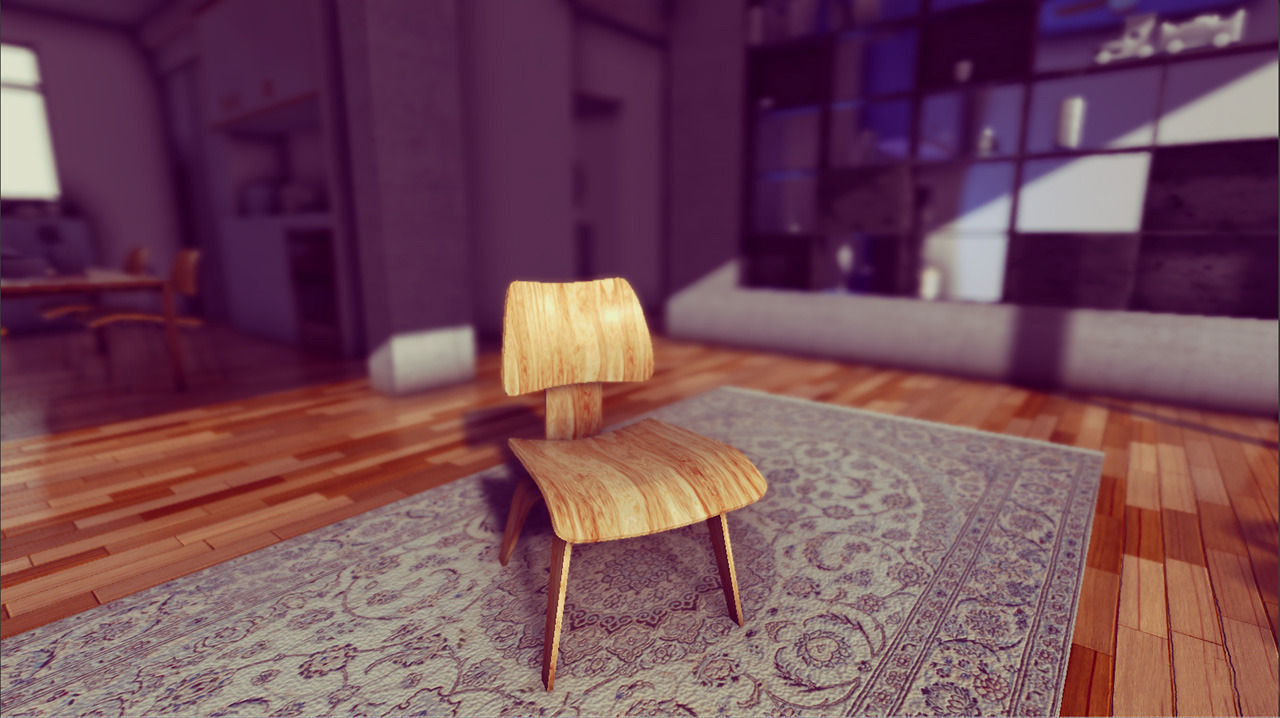 Classic Eames Chairs Low-poly 3D model_7