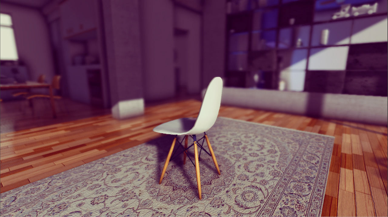 Classic Eames Chairs Low-poly 3D model_11