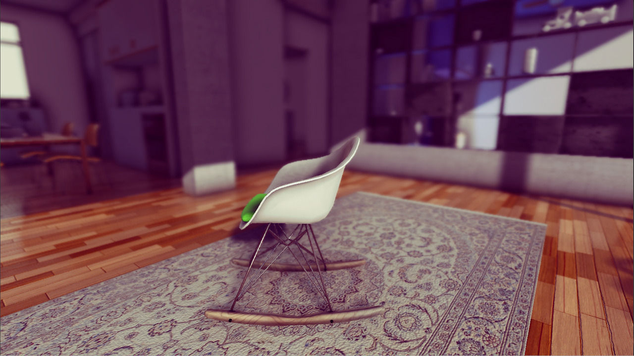 Classic Eames Chairs Low-poly 3D model_2
