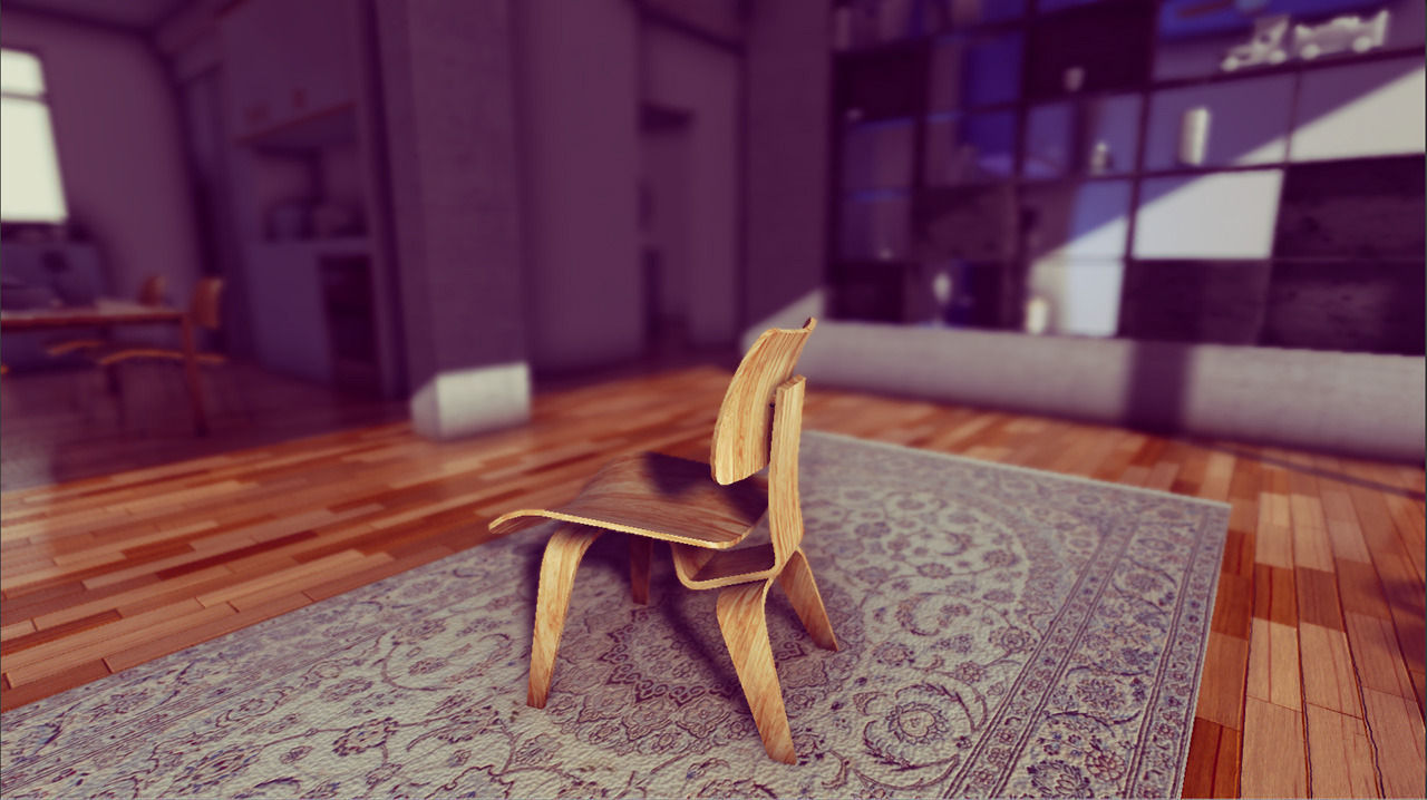 Classic Eames Chairs Low-poly 3D model_14