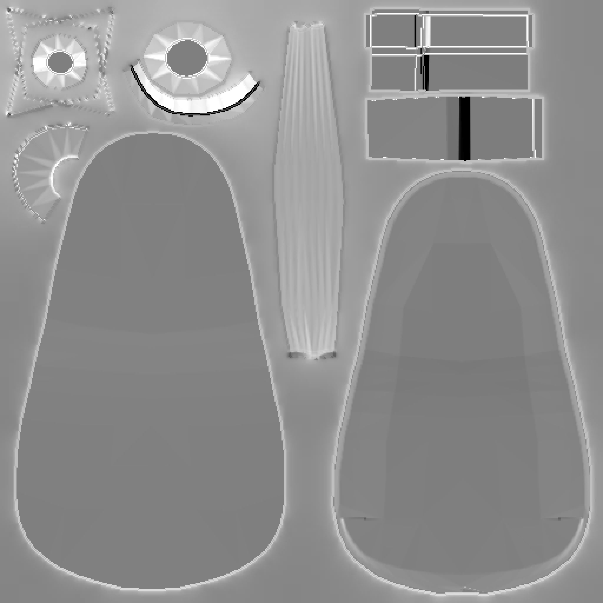 Classic Eames Chairs Low-poly 3D model_16