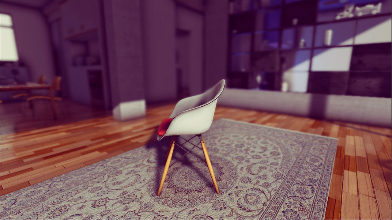 Classic Eames Chairs Low-poly 3D model_4
