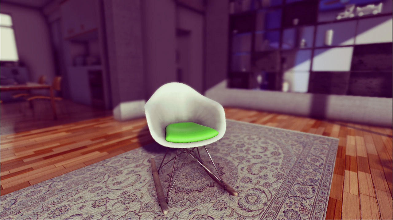 Classic Eames Chairs Low-poly 3D model_1