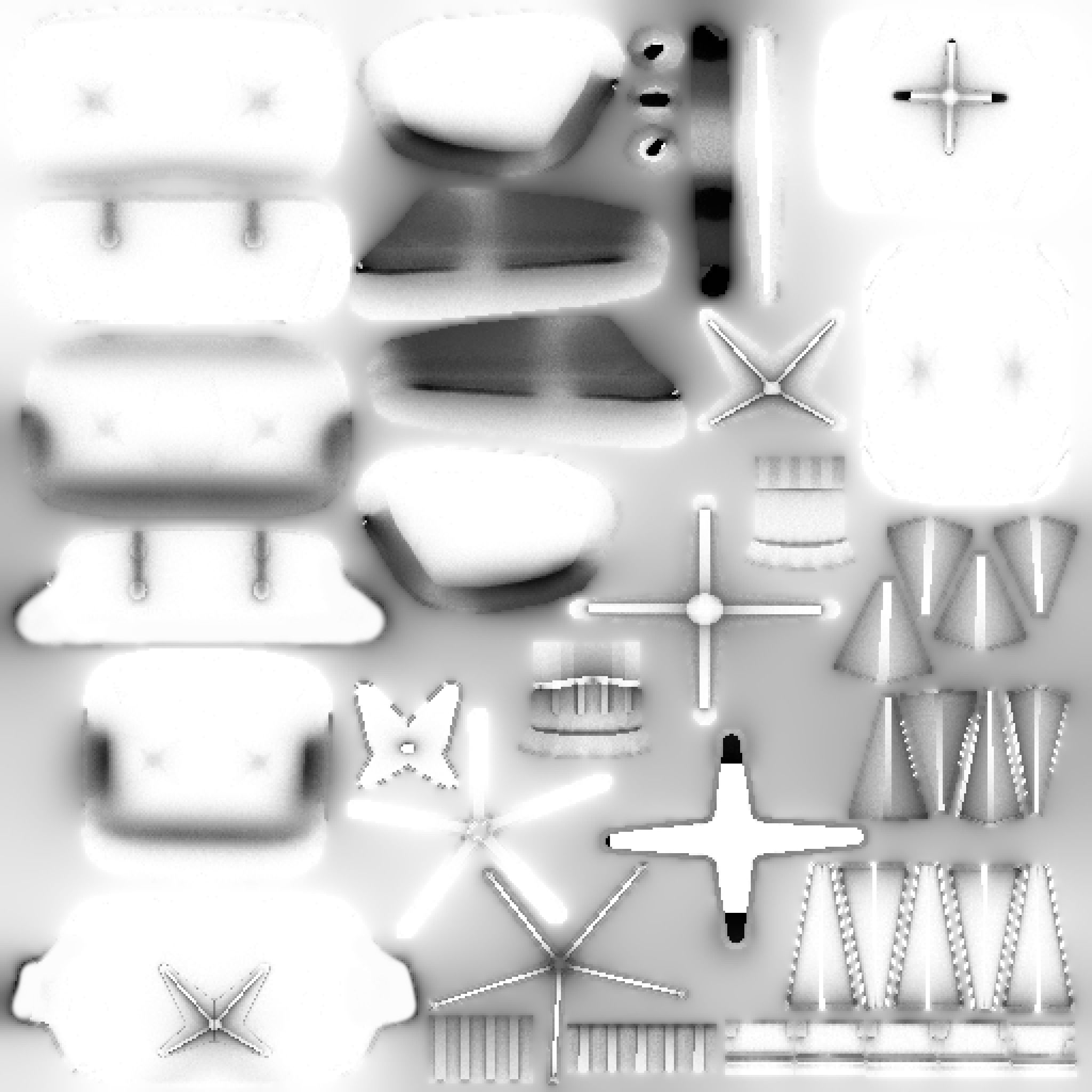 Classic Eames Chairs Low-poly 3D model_123