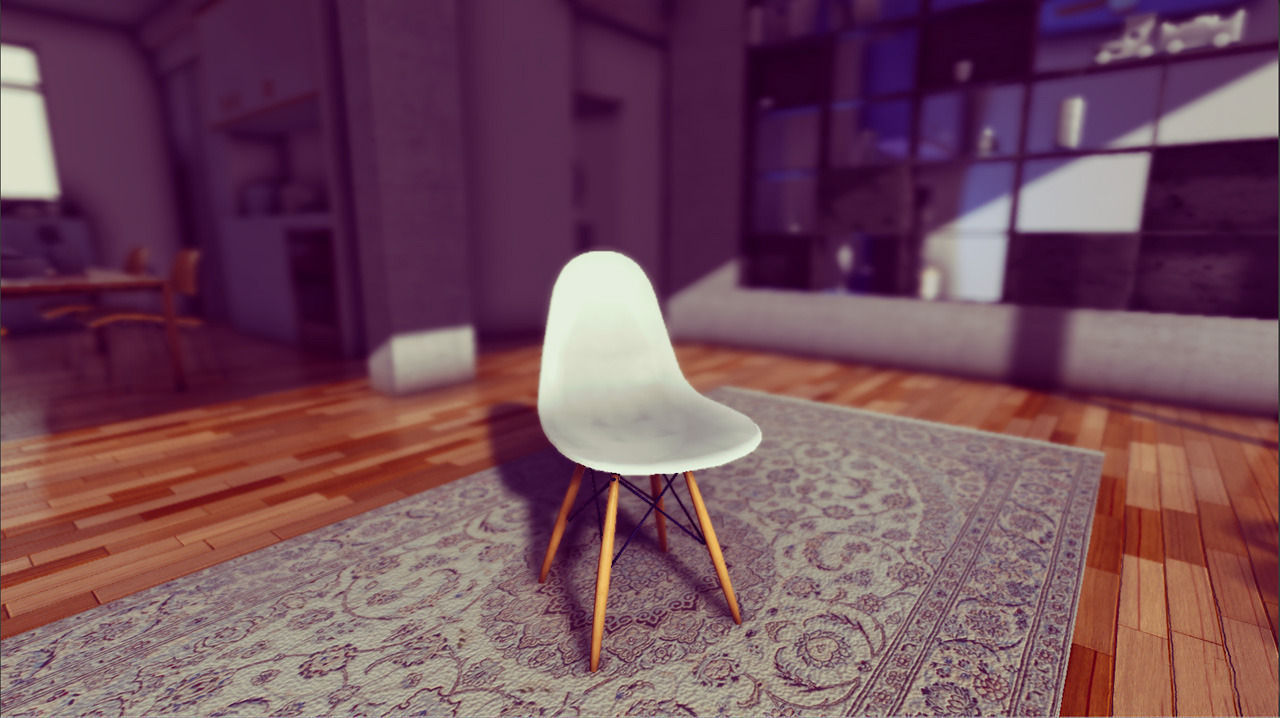 Classic Eames Chairs Low-poly 3D model_10