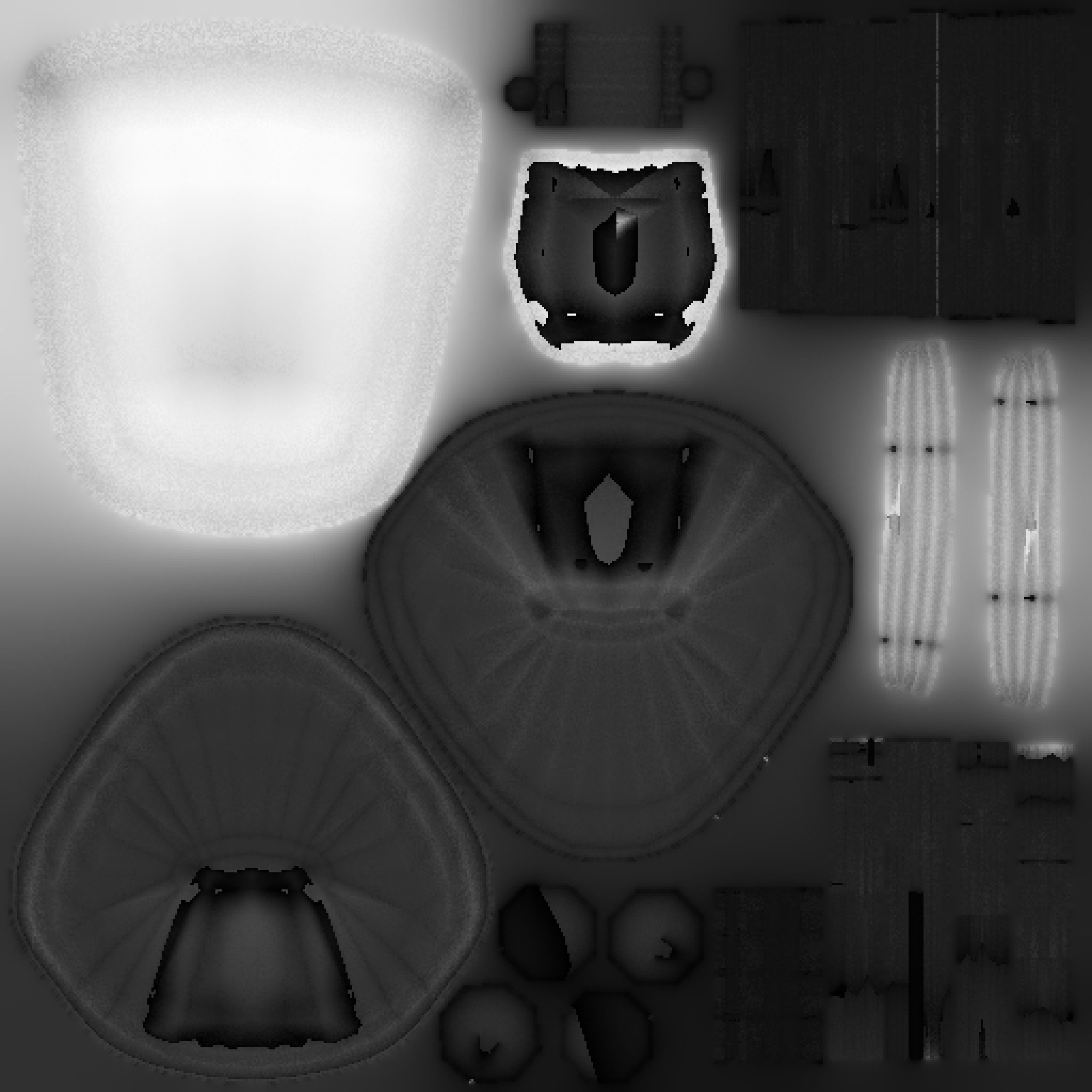 Classic Eames Chairs Low-poly 3D model_35