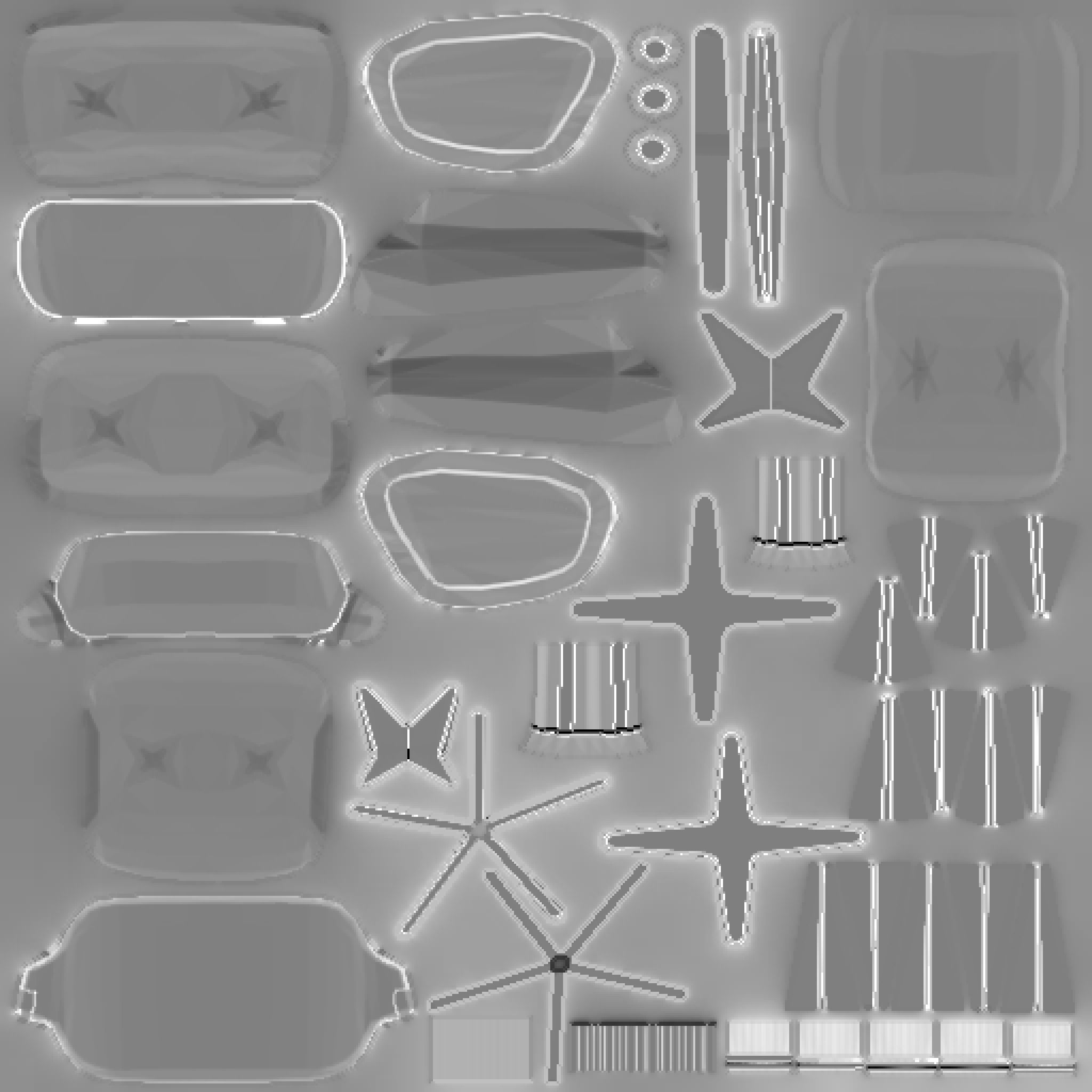 Classic Eames Chairs Low-poly 3D model_112