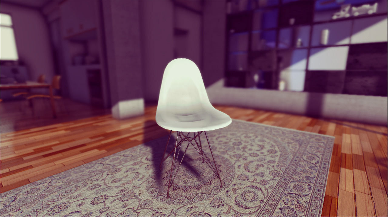 Classic Eames Chairs Low-poly 3D model_12