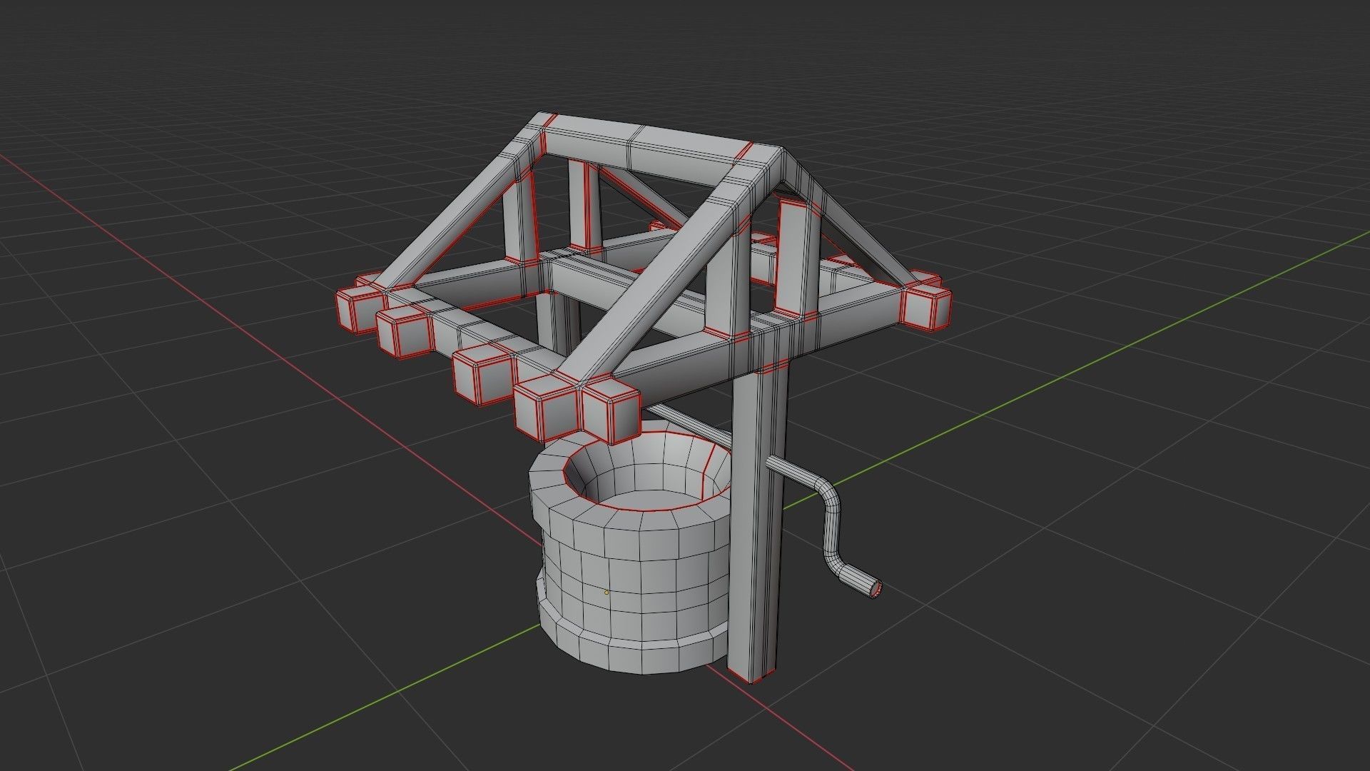 low poly water well Free low-poly 3D model_5