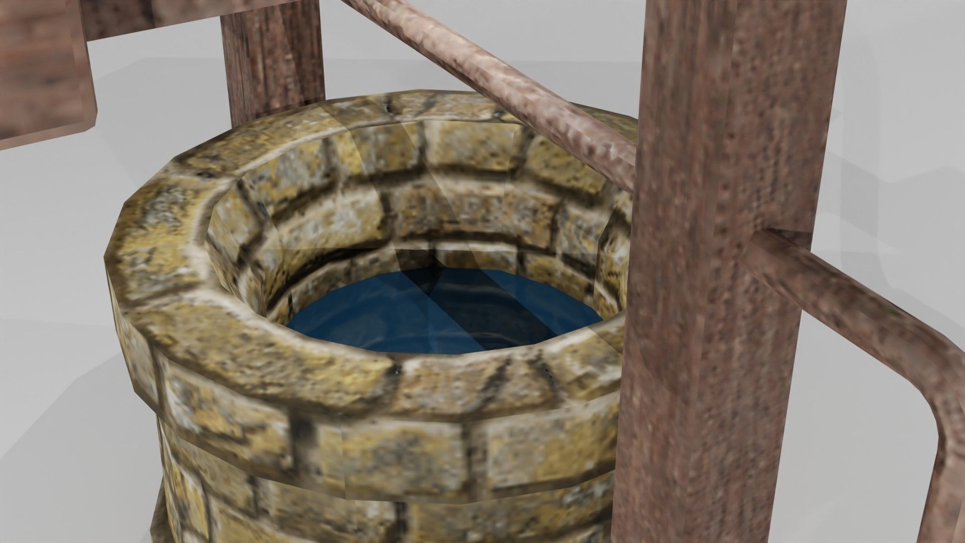 low poly water well Free low-poly 3D model_1