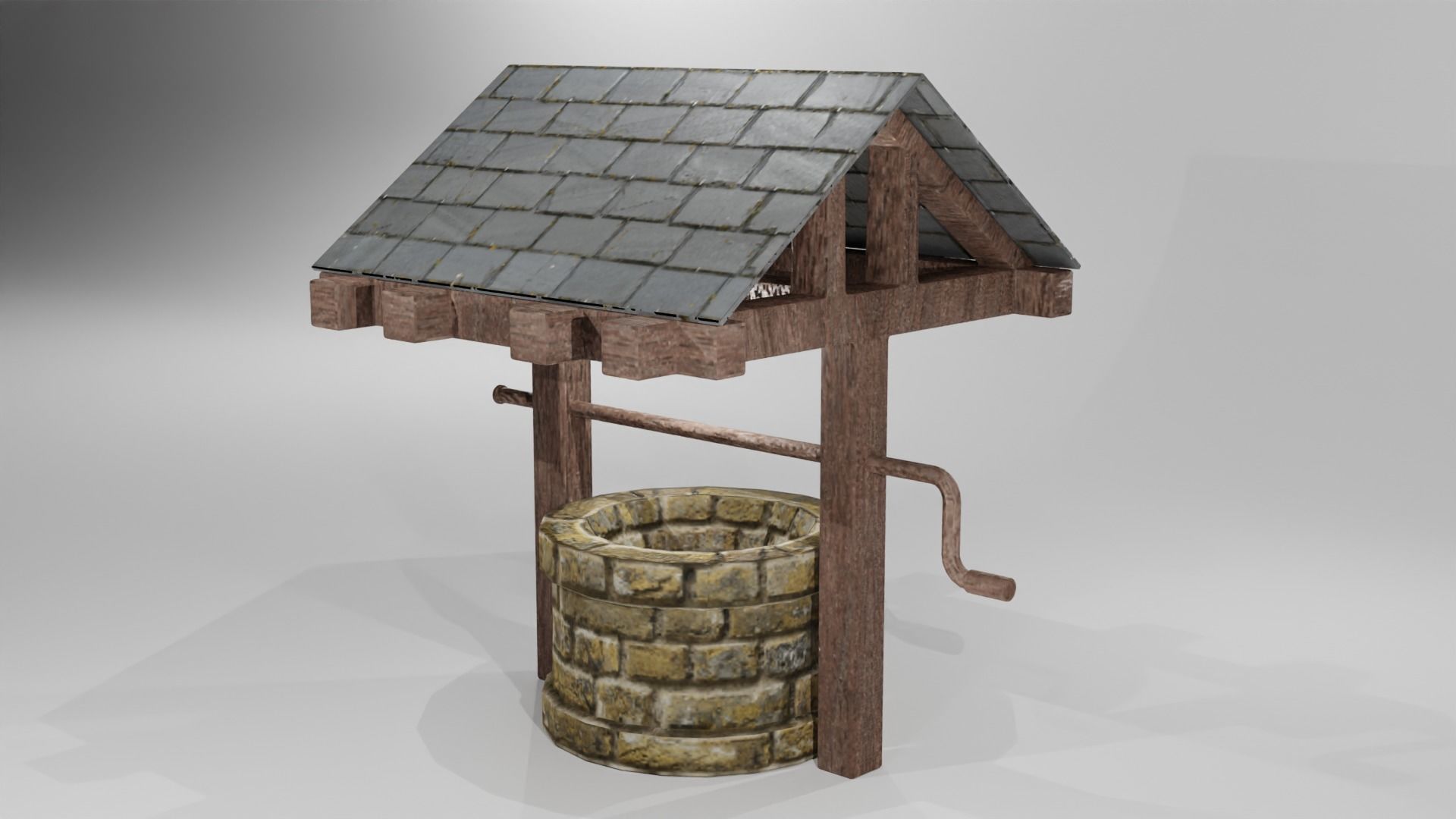 low poly water well Free low-poly 3D model_2