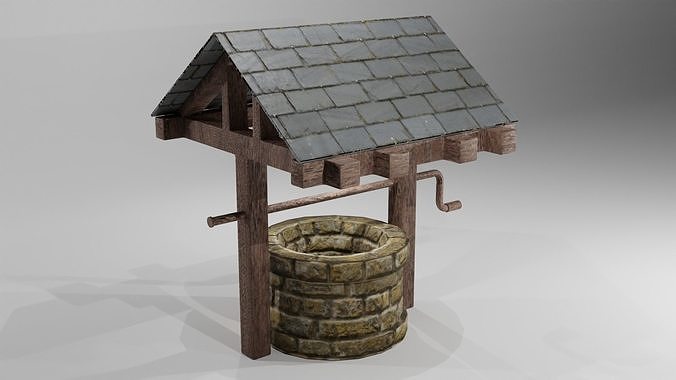low poly water well Free low-poly 3D model