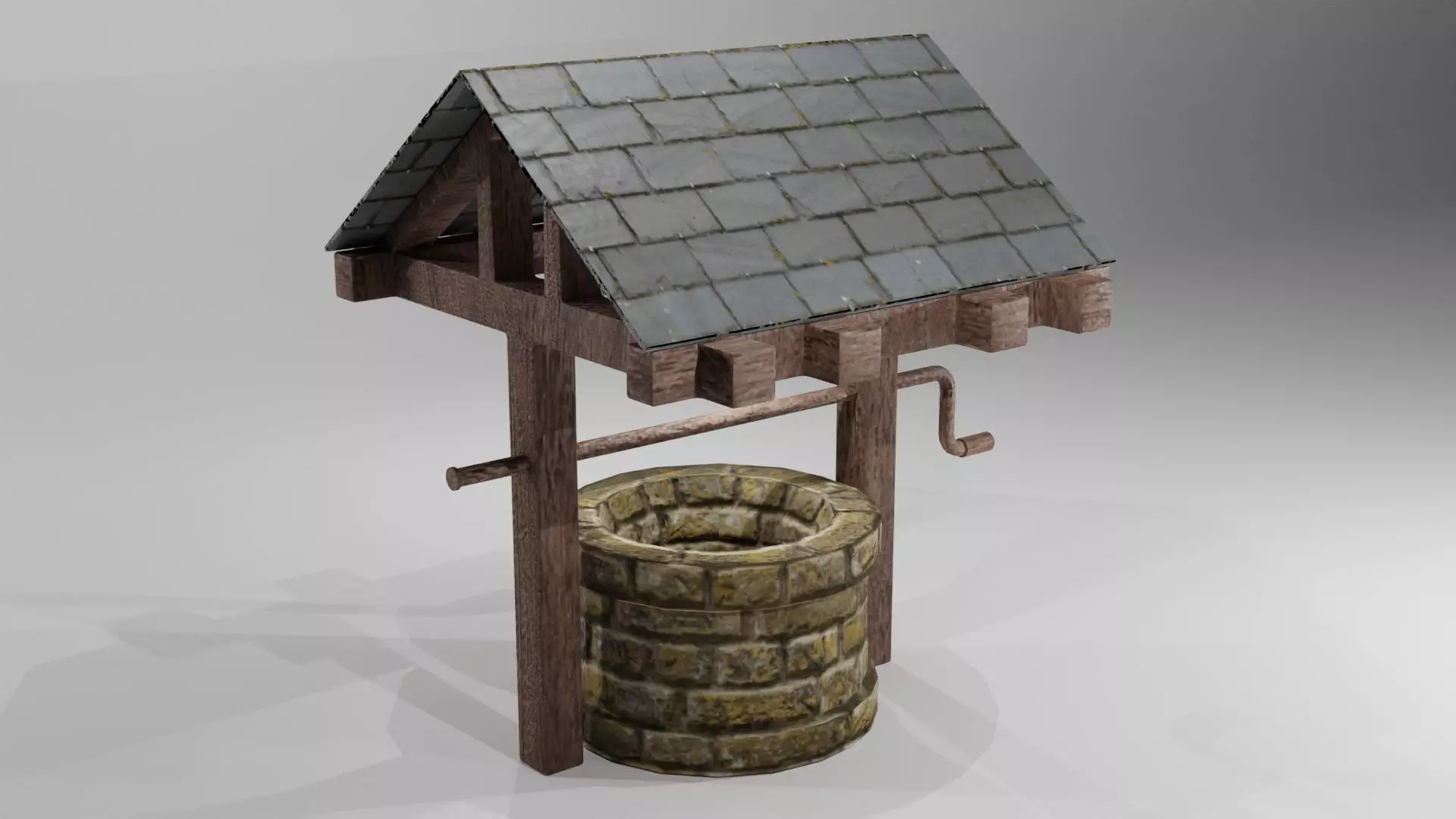 low poly water well Free low-poly 3D model_0