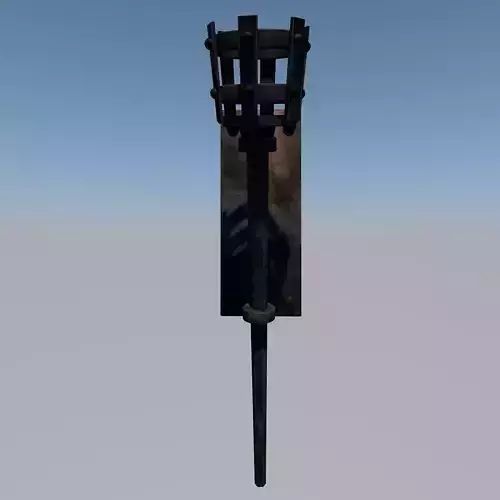 Torch metal candlestick on pole